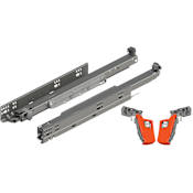 Blum MOVENTO 13 Inch Full Extension Concealed Locking Drawer Slides with 100 Pound Weight Capacity and Soft Close - Pair Zinc
