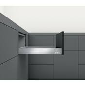 Blum LEGRABOX 18" L x 2-5/8" H Full Extension Concealed Drawer System Kit Brushed Stainless Steel