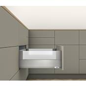 Blum Merivobox "E" Height 20 Inch Full Extension Concealed Drawer System with 170 Pound Weight Capacity and Soft Close Matte Indium Gray