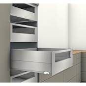 Blum Merivobox "E" Height 22 Inch Full Extension Concealed Drawer System with 125 Pound Weight Capacity and Soft Close Matte Indium Gray