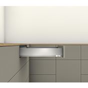 Blum Merivobox "M" Height 22 Inch Full Extension Concealed Drawer System with 125 Pound Weight Capacity and Soft Close Matte Indium Gray
