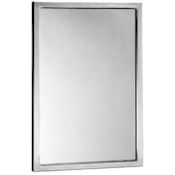 Bobrick B-165 Series 18" W x 24" H Rectangular Framed Bathroom Wall Mirror Stainless Steel