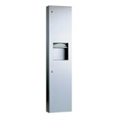 Bobrick TrimLineSeries Semi-Recessed Paper Towel and Waste Receptacle Combo Satin Stainless Steel