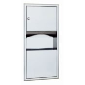 Bobrick ClassicSeries Recessed Paper Towel Dispenser / Waste Receptacle Satin Stainless Steel