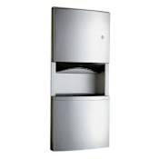 Bobrick ConturaSeries Wall Mounted Recessed Towel Dispenser and Waste Receptacle Satin Stainless Steel