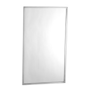 Bobrick B-165 24" W x 48" H Rectangular Framed Bathroom Wall Mirror Stainless