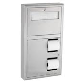 Bobrick ClassicSeries Surface Mounted Seat Cover and Toilet Tissue Dispenser Satin Stainless Steel