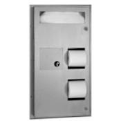 Bobrick ClassicSeries Toilet Tissue Dispenser with Toilet Seat Cover Dispenser Satin Stainless Steel
