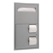 Bobrick ClassicSeries Recessed Seat Cover and Toilet Tissue Dispenser Satin Stainless Steel