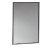 Bobrick B-165 24" W x 36" H Modern Rectangular Framed Bathroom Wall Mirror Stainless Steel