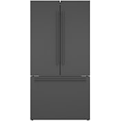 Bosch 800 Series 36 Inch Wide 20.8 Cu. Ft. Energy Star Certified French Door Refrigerator with MultiAirFlow and VitaFreshPro Black Stainless Steel