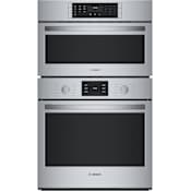 Bosch 500 Series 30 Inch Wide 6.2 Cu. Ft. Electric Oven and Speed Oven Combo with Convection Bake and SpeedChef Stainless Steel
