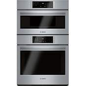 Bosch 800 Series 30 Inch Wide 6.2 Cu. Ft. Electric Oven and Microwave Combo with Viewing Window and Convection Bake Stainless Steel