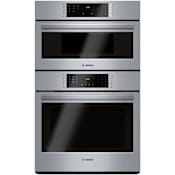 Bosch 800 Series 30 Inch Wide 6.2 Cu. Ft. Electric Oven and Microwave Combo with Viewing Window and Convection Bake Stainless Steel
