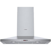 Bosch 300 Series 120 - 300 CFM 36 Inch Wide Wall Mounted Range Hood with 3 Speeds and Dishwasher Safe Filters Stainless Steel
