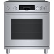 Bosch 800 Series 30 Inch Wide 3.9 Cu. Ft. Free Standing Induction Range with Convection Multi-Rack and QuietClose Stainless Steel