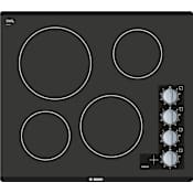 Bosch 500 Series 24 Inch Wide 4 Burner Electric Cooktop with Knob Controls and UL Certified Black