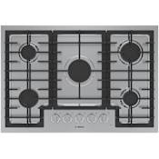 Bosch 500 Series 30 Inch Wide 5 Burner Natural Gas Cooktop with FlameSafe Thermocouple and OptiSim Burner Stainless Steel