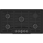 Bosch 800 Series 36 Inch Wide Built-In Gas Cooktop with 5 Sealed Burners and a 19000 Power Burner Black