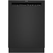 Bosch 300 Series 24 Inch Wide 12 Place Setting Built-In Front Control Dishwasher with PureDry and PrecisionWash Black