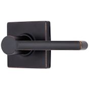 Brinks Mendocino Passage Door Lever Set with Square Rose from the Contemporary Collection Tuscan Bronze