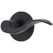 Brinks Raleigh Passage Door Lever Set with Round Rose from the Transitional Collection Matte Black