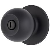 Brinks Raleigh Privacy Door Knob Set with Round Rose from the Transitional Collection Matte Black