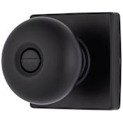 Brinks Mendocino Privacy Door Knob Set with Square Rose from the Contemporary Collection Matte Black
