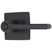 Brinks Mendocino Privacy Door Lever Set with Square Rose from the Contemporary Collection Matte Black