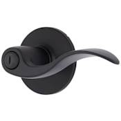 Brinks Raleigh Privacy Door Lever Set with Round Rose from the Transitional Collection Matte Black