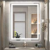 Brio Lighting Madelyn 28" W x 36" H Contemporary Rectangular Aluminum Frameless Bathroom Wall Mirror with LED Lighting N/A