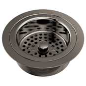 Brizo Brass Basket Strainer and Flange for Standard Kitchen Sinks Brilliance Black Onyx