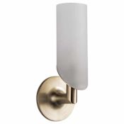 Brizo Odin 11-3/4" Up Lighting Single Light Wall Sconce with Glass Cylinder Diffuser Luxe Gold