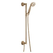 Brizo Rook 1.75 GPM Multi Function Hand Shower Package - Includes Slide Bar, Hose, and Wall Supply Luxe Gold