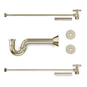 Brizo Litze Decorative Sink Supply Kit with Angle Stops, Supply Lines and P Trap Brilliance Polished Nickel