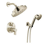 Brizo Litze Pressure Balanced Shower System with Shower Head and Hand Shower Less Handles - Rough-in Valve Included Brilliance Polished Nickel