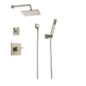 Brizo Siderna Pressure Balanced Shower System with Shower Head and Hand Shower - Rough-in Valve Included Brilliance Brushed Nickel