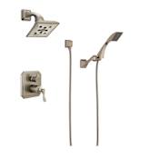 Brizo Virage Pressure Balanced Shower System with Shower Head and Hand Shower - Rough-in Valve Included Brilliance Brushed Nickel