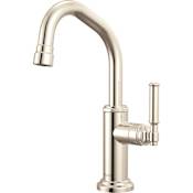 Brizo Faircroft 1.5 GPM Cold Water Dispenser Beverage Faucet with Angled Spout and Coin Edge Lever Handle Brilliance Polished Nickel