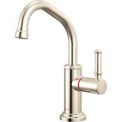 Brizo Faircroft 1 GPM Instant Hot Water Dispenser with Angled Spout and Coin Edge Lever Handle Brilliance Polished Nickel