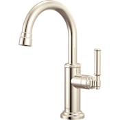 Brizo Faircroft 1.5 GPM Cold Water Dispenser Beverage Faucet with Arc Spout and Coin Edge Lever Handle Brilliance Polished Nickel