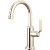 Brizo Faircroft 1.5 GPM Cold Water Dispenser Beverage Faucet with Arc Spout and Industrial Lever Handle Brilliance Polished Nickel