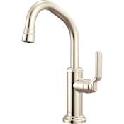 Brizo Faircroft 1.5 GPM Cold Water Dispenser Beverage Faucet with Angled Spout and Industrial Lever Handle Brilliance Polished Nickel