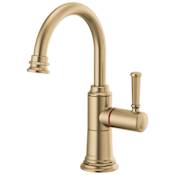 Brizo Rook 1.0 GPM Single Hole Instant Hot Faucet Water Dispenser with Arc Spout - Less Tank Brilliance Luxe Gold