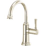 Brizo Rook 1.0 GPM Single Hole Instant Hot Faucet Water Dispenser with Arc Spout - Less Tank Brilliance Polished Nickel