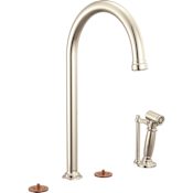 Brizo Faircroft 1.8 GPM Widespread Kitchen Faucet with Arc Spout and Side Spray - Less Handle Brilliance Polished Nickel