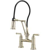 Brizo Rook 1.8 GPM Bridge Kitchen Faucet with Articulating Arm - Limited Lifetime Warranty Brilliance Polished Nickel