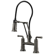 Brizo Rook 1.8 GPM Bridge Kitchen Faucet with Articulating Arm - Limited Lifetime Warranty Luxe Steel