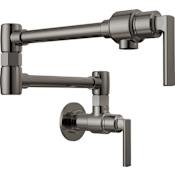 Brizo Kintsu 4 GPM Wall Mounted Single Hole Pot Filler with Lever Handle Lumicoat Black Onyx