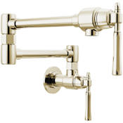 Brizo Tulham 4 GPM Wall Mounted Single Hole Pot Filler Faucet Brilliance Polished Nickel